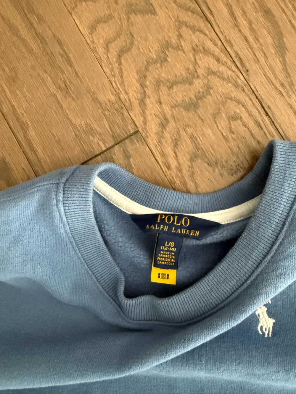 Girls polo Ralph Lauren sweater dress sz large 12-14 blue fleece preppy